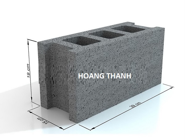 Gạch XMCL cao 130 xây tường rỗng  90mm